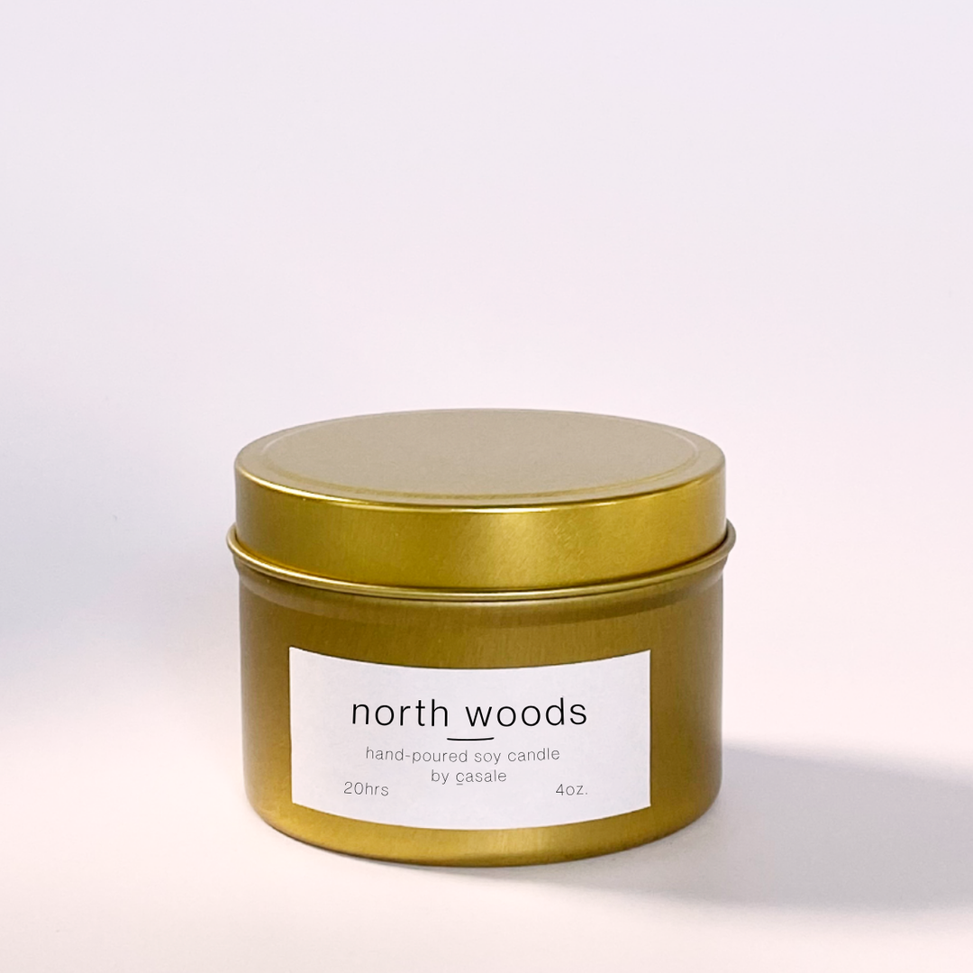 NORTH WOODS TRAVEL TIN SOY CANDLE (4oz / 135g)