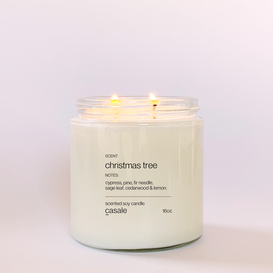 Pre Order: CHRISTMAS TREE DOUBLE WICKED SOY CANDLE (16oz / 453g)