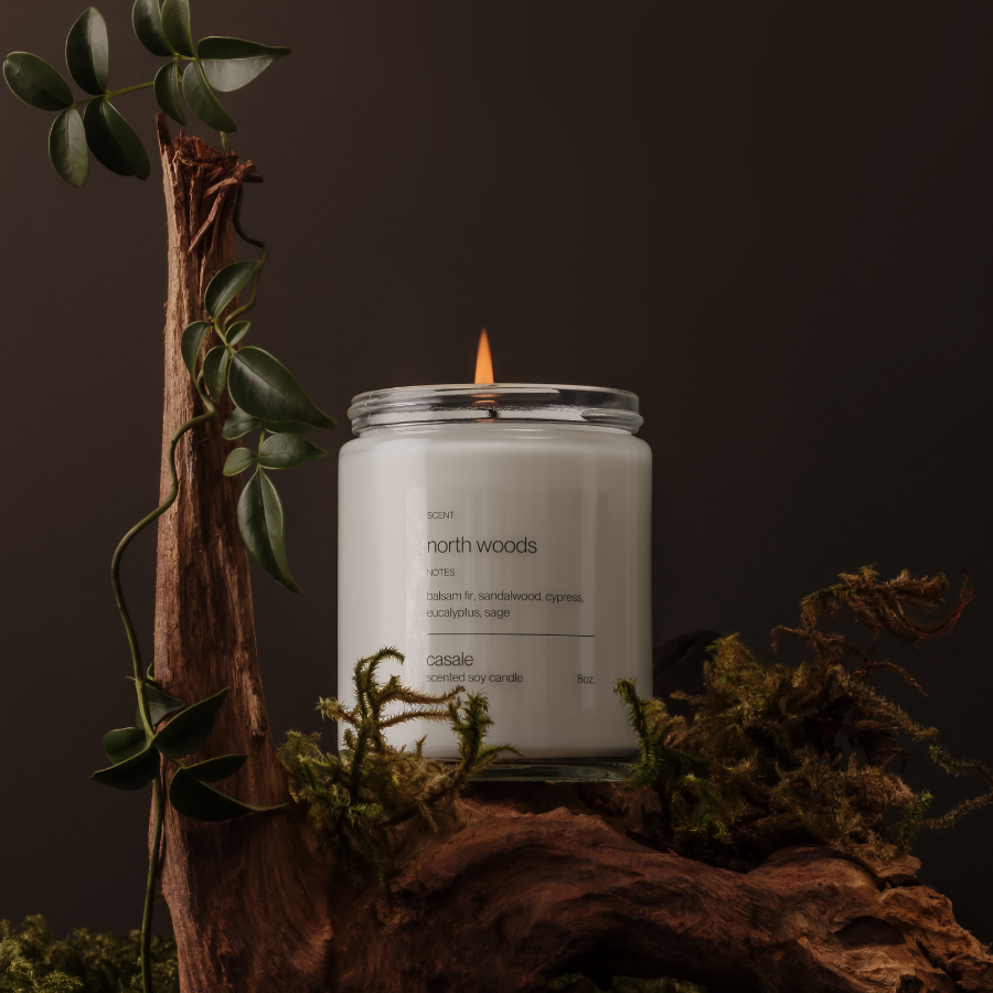 NORTH WOODS SINGLE WICKED SOY CANDLE (8oz / 226g)