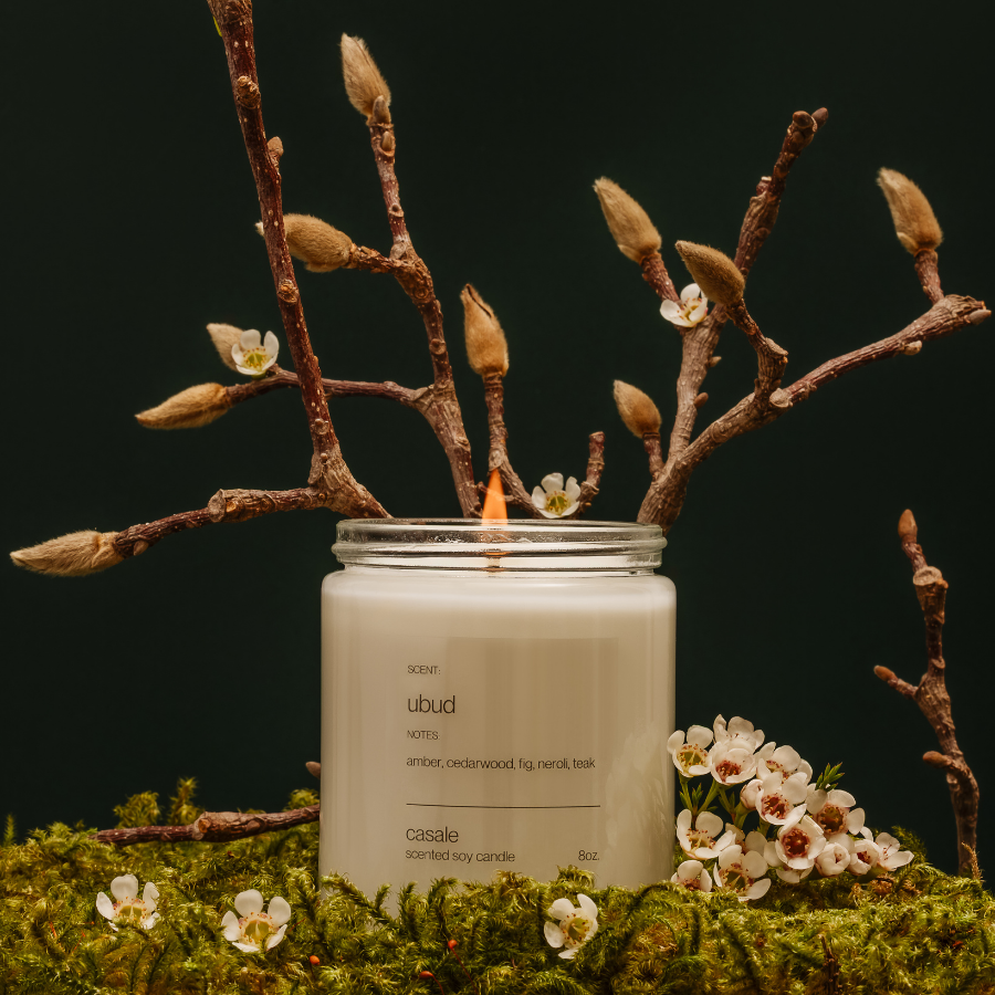UBUD SINGLE WICKED SOY CANDLE (8oz / 226g)