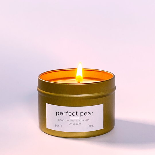PERFECT PEAR TRAVEL TIN SOY CANDLE (4oz / 135g)