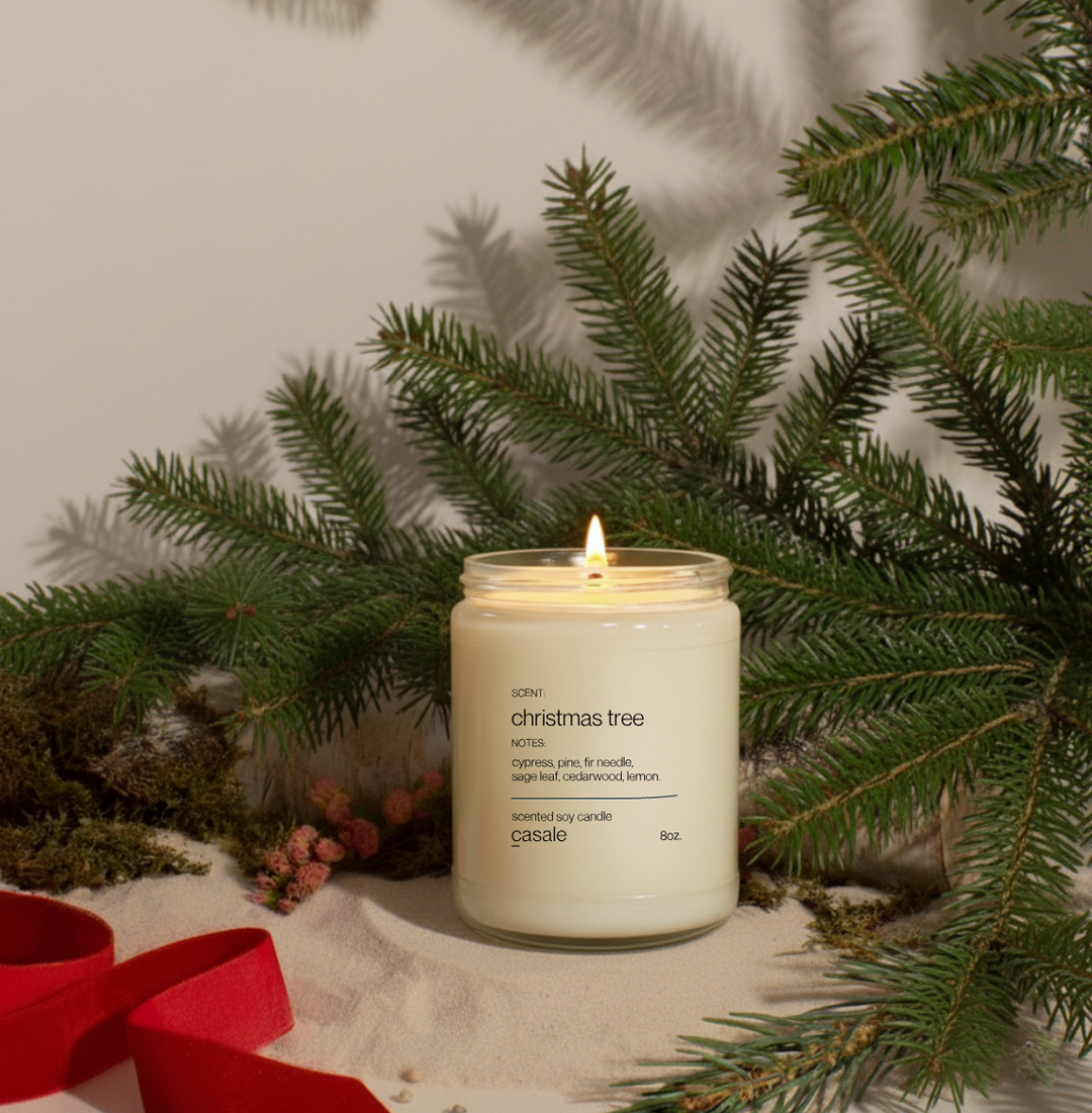 CHRISTMAS TREE SINGLE WICKED SOY CANDLE (8oz / 226g)